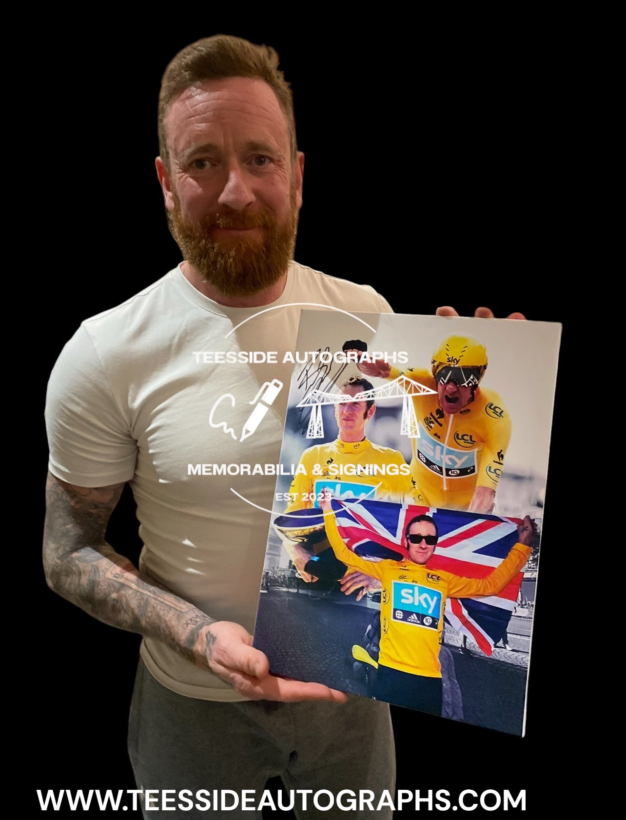 Bradley Wiggins Hand Signed 16X12”Montage Canvas.