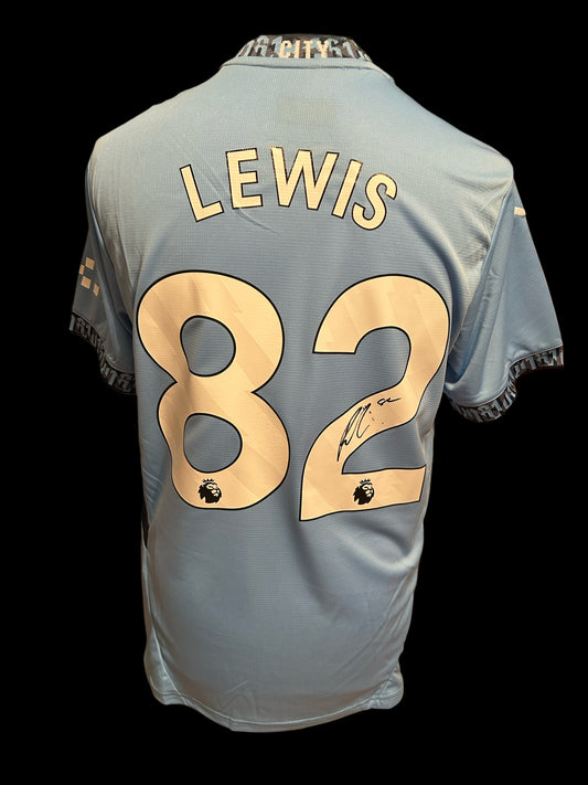 Rico Lewis Manchester City 2024-25 Hand Signed Home Shirt