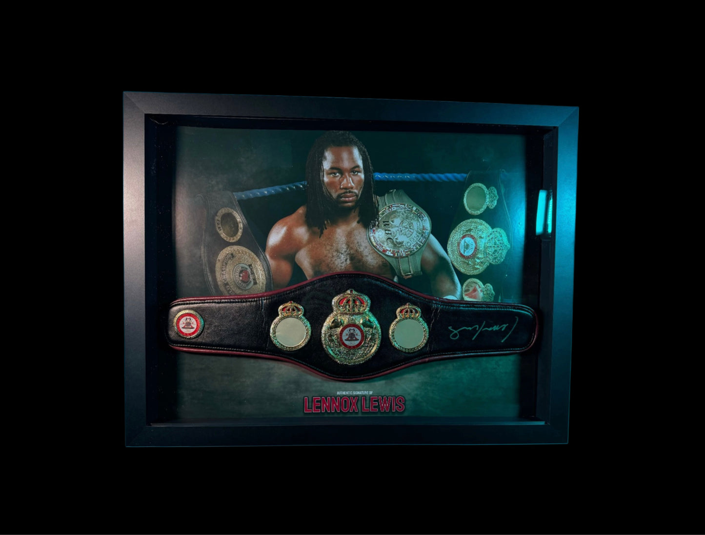 Lennox Lewis Hand Signed FRAMED WBA Mini Championship Belt