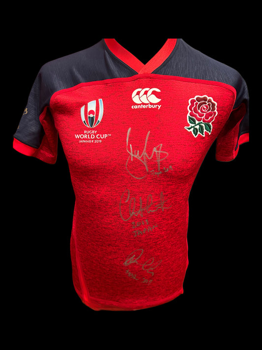 England Rugby Japan 2019 Youngs Cole Watson Hand Signed Shirt