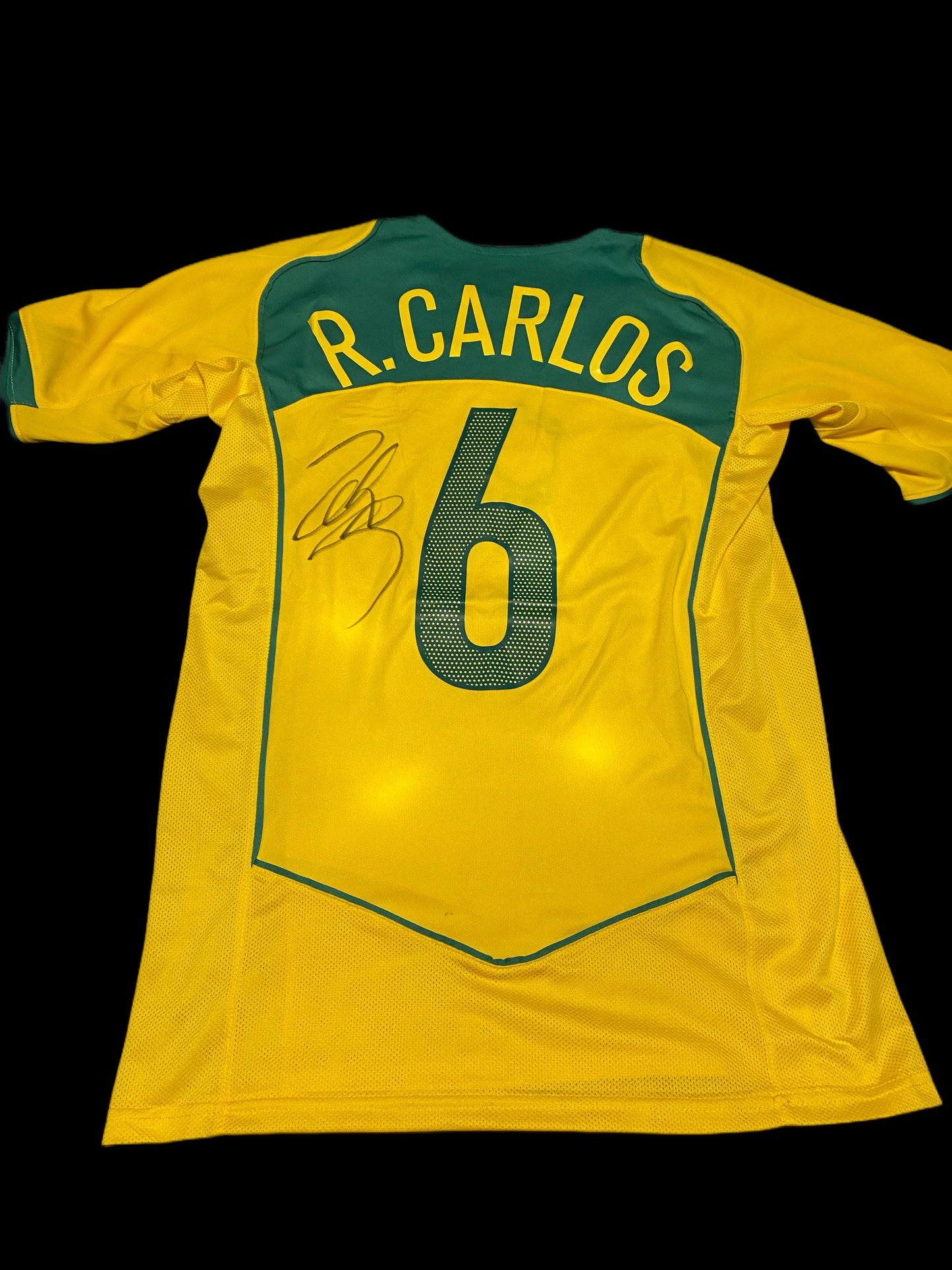 Roberto Carlos Brazil 2003 Hand Signed Home Shirt 5