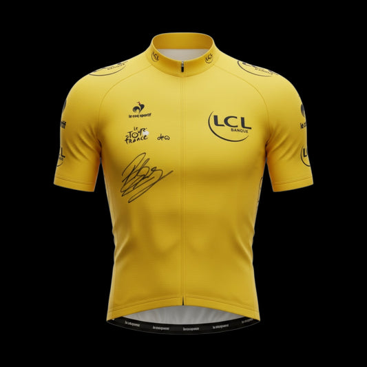 Bradley Wiggins Winning 2012 Tour De France Hand Signed Yellow Jersey.