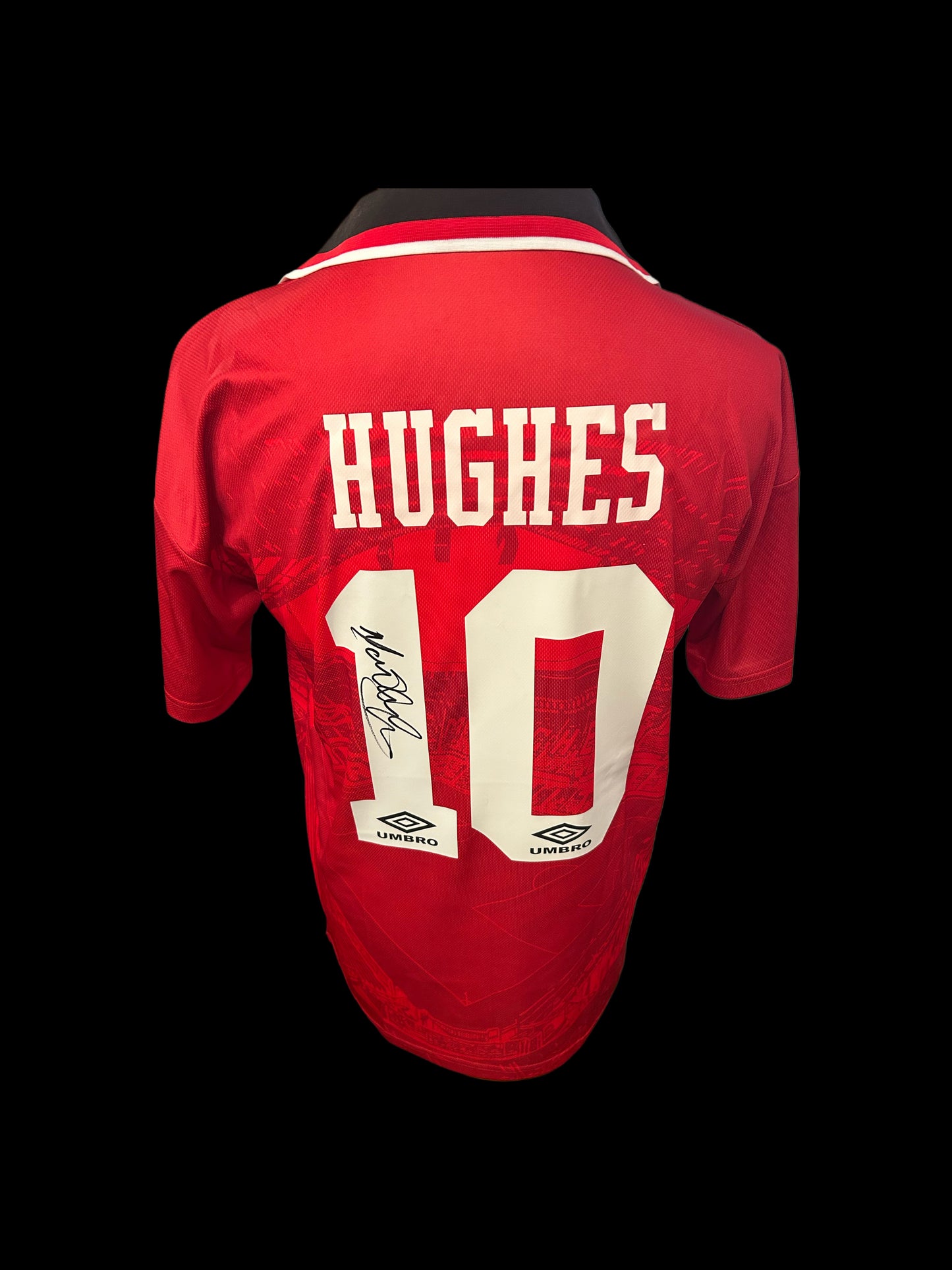 Mark Hughes Manchester United 1992/94 Hand Signed Retro Home Shirt