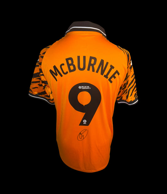 Oil McBurnie Hull City 2025-26 Hand Signed Home Shirt