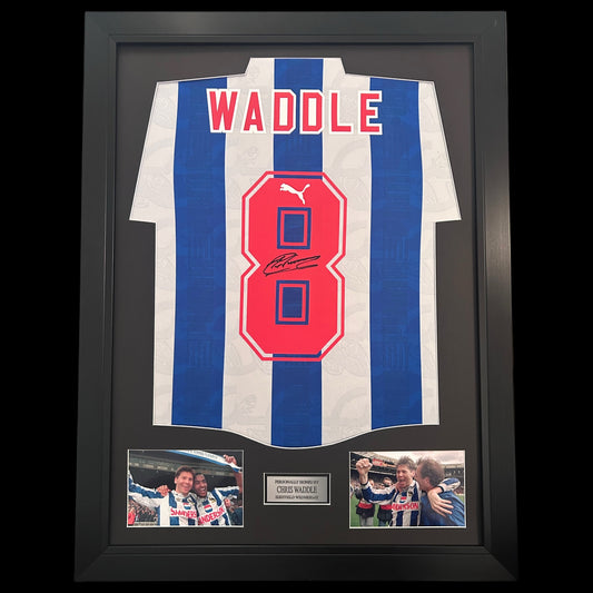 Chris Waddle Sheffield Wednesday Legend Hand Signed Framed Retro Home Shirt