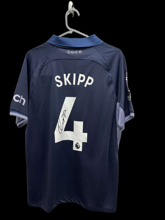 Oliver Skipp Tottenham Hotspur Hand Signed Away Shirt 2023-24