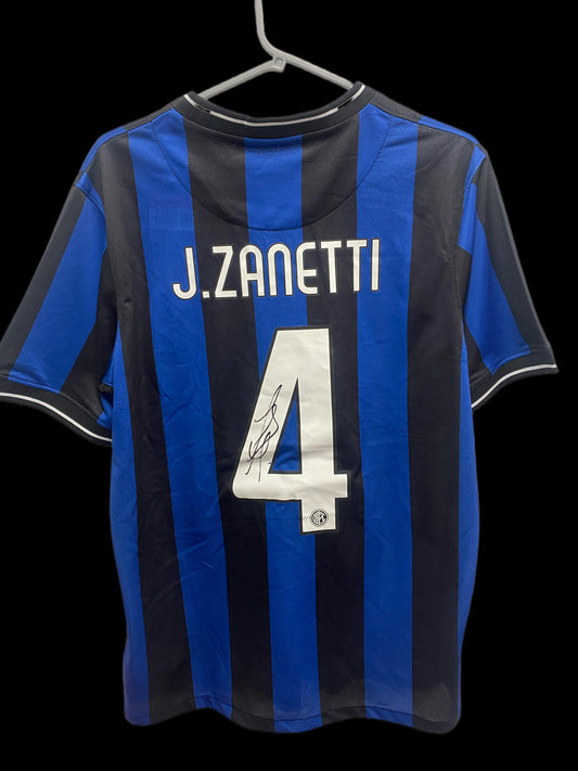 Javier Zanetti Inter Milan 2010 Hand Signed Home Shirt