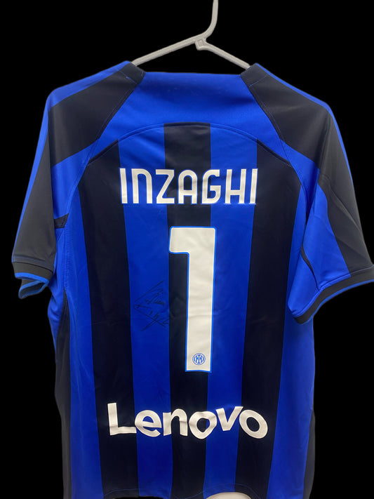 Simone Inzaghi Inter Milan Hand Signed Home Shirt