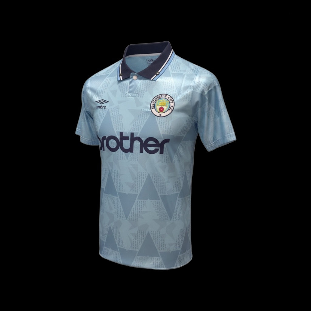 Niall Quinn Manchester City 1989-91 Hand Signed Home Shirt