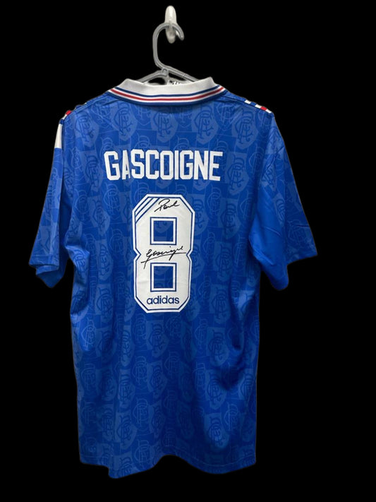 Paul Gascoigne Rangers Home 96/97 Hand Signed Shirt