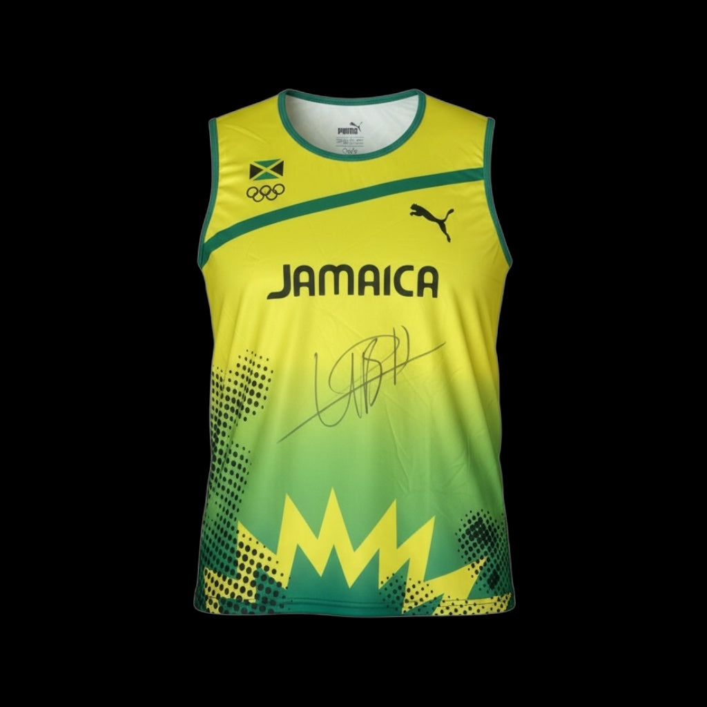 Usain Bolt Olympic Gold Hand Signed Vest 1