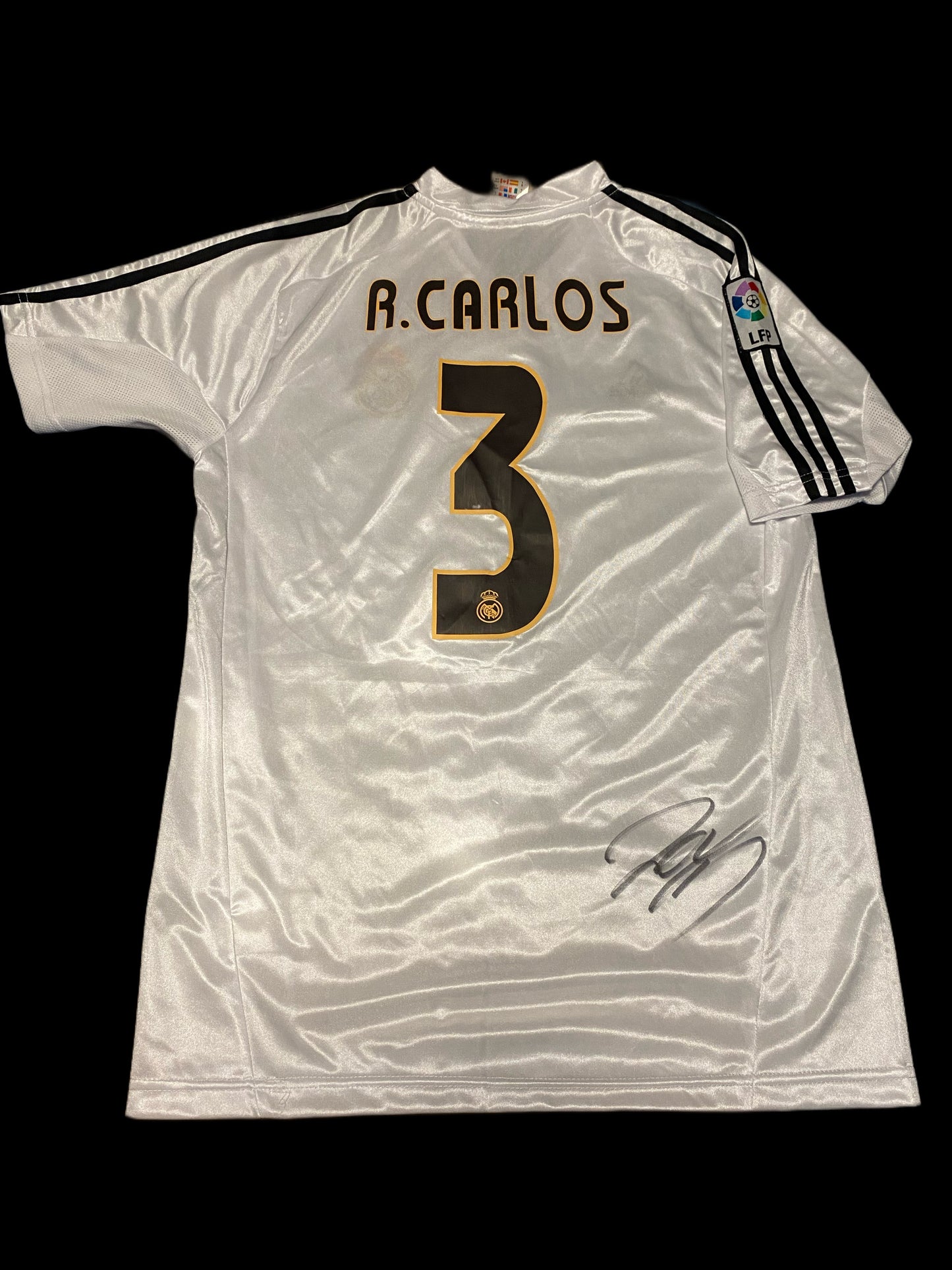 Roberto Carlos Real Madrid 2003-04 Hand Signed Home Shirt 2