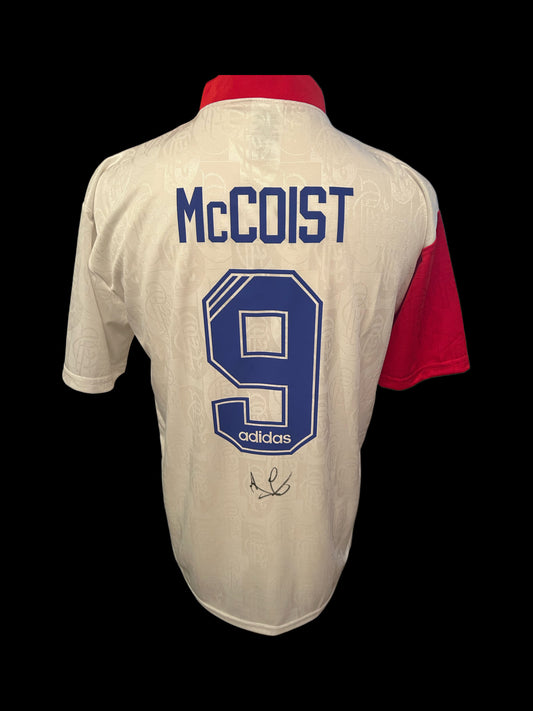 Ally McCoist Rangers 1996/97 Hand Signed Retro Away Shirt