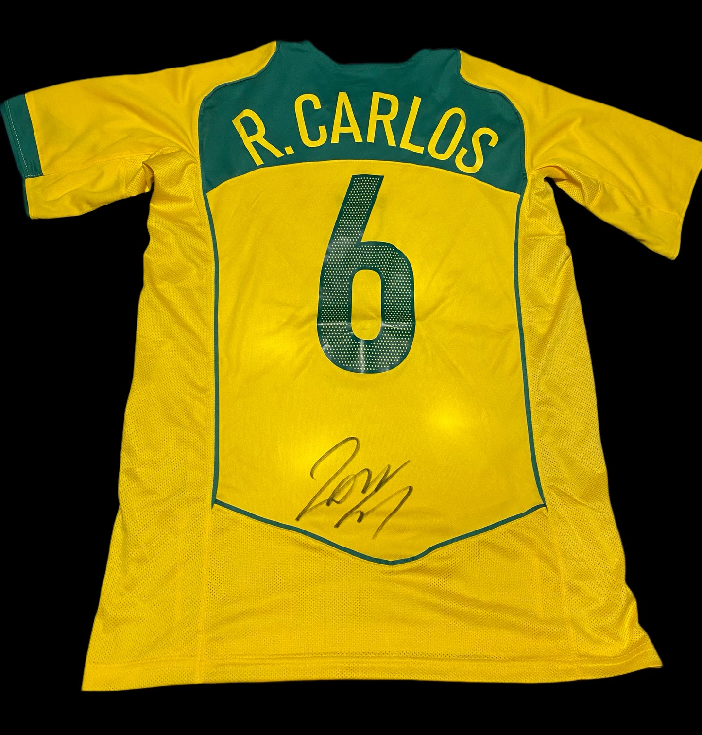 Roberto Carlos Brazil 2003 Hand Signed Home Shirt 3