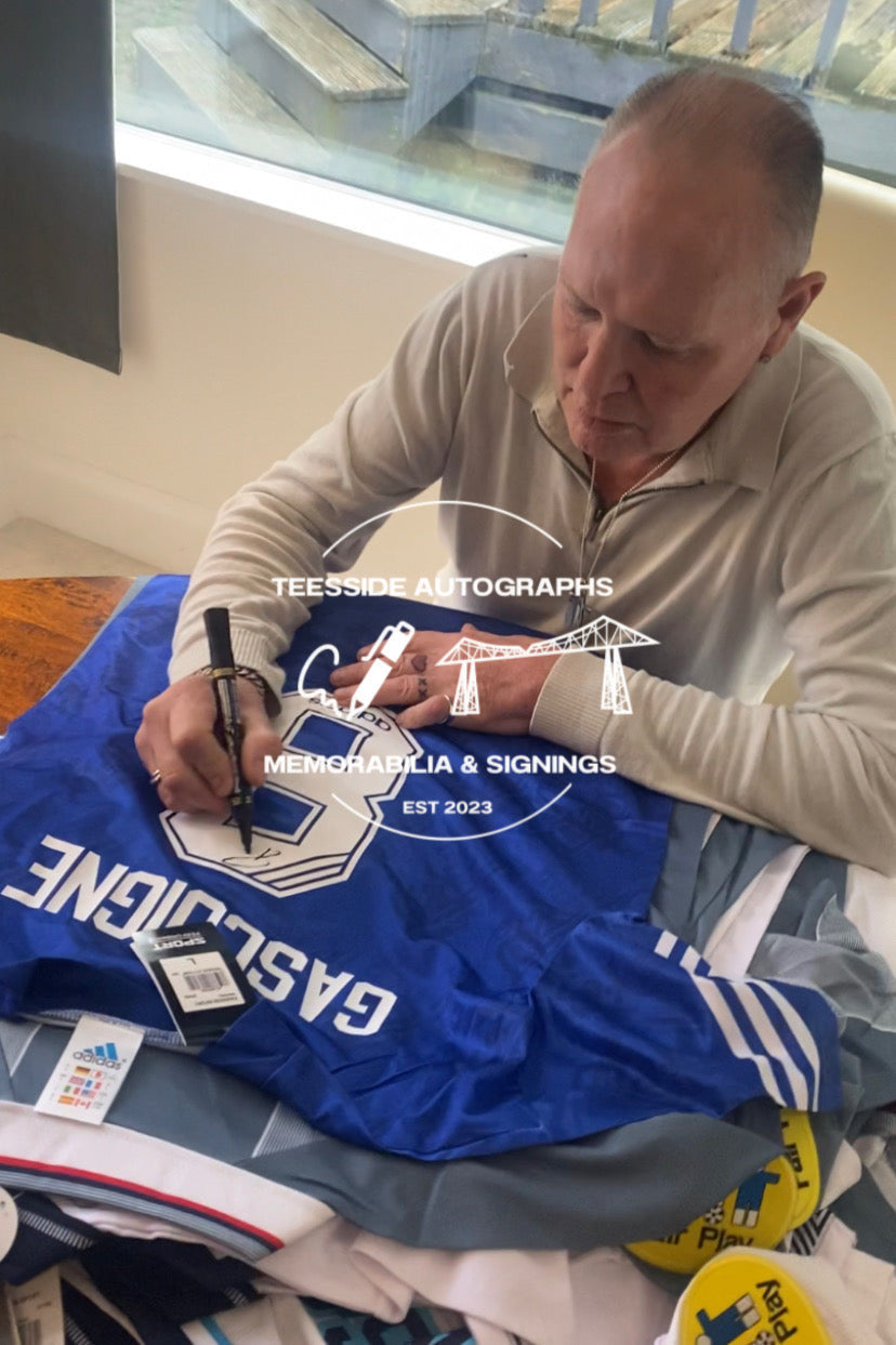 Paul Gascoigne Rangers Hand Signed Home Shirt 1994/95.