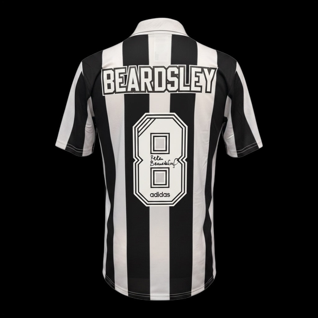 Peter Beardsley Newcastle United 1995-96 The Entertainers Hand Signed Home Shirt