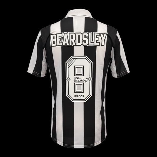 Peter Beardsley Newcastle United 1995-96 The Entertainers Hand Signed Home Shirt