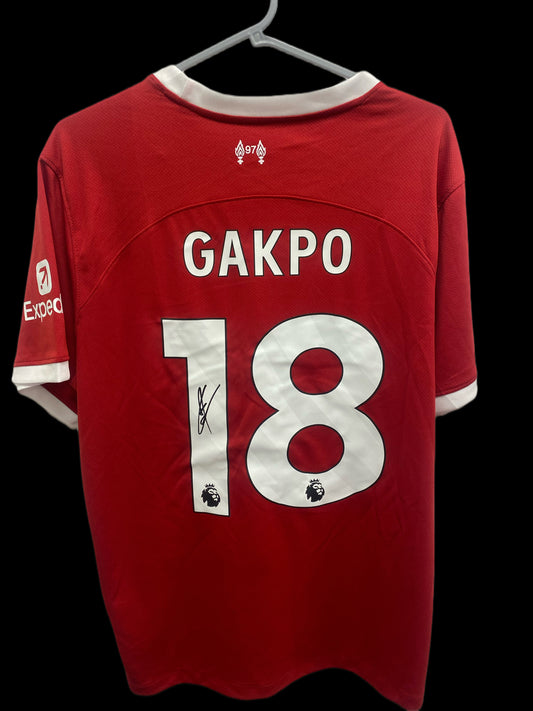 Cody Gakpo Liverpool Hand Signed Home Shirt