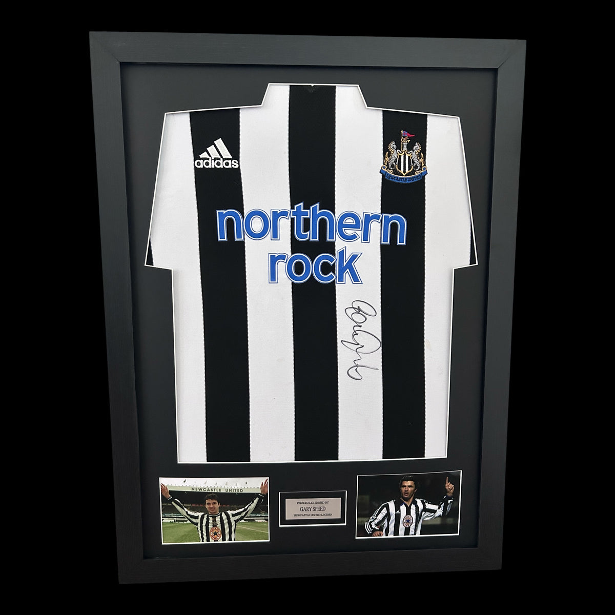Gary Speed Newcastle United Legend FRAMED Hand Signed Display