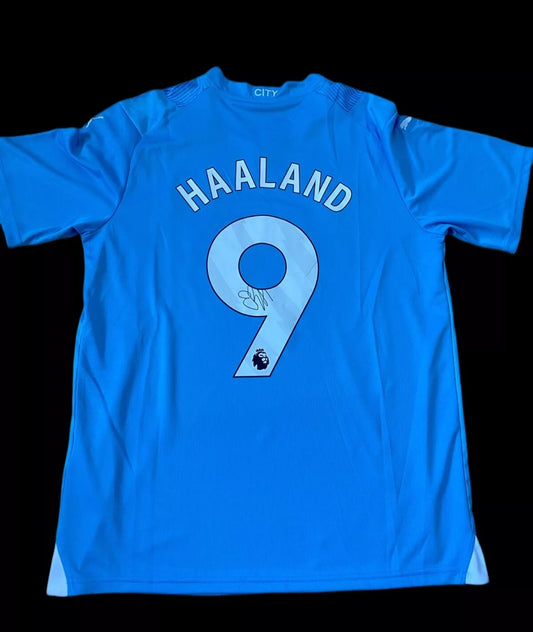 Erling Haaland Manchester City Hand Signed Home Shirt