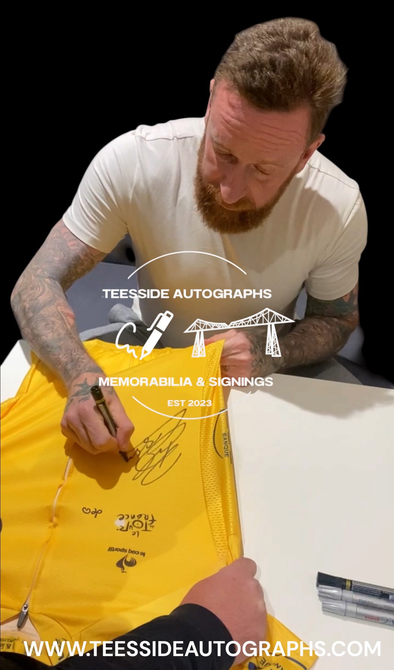 Bradley Wiggins Winning 2012 Tour De France Hand Signed Yellow Jersey.