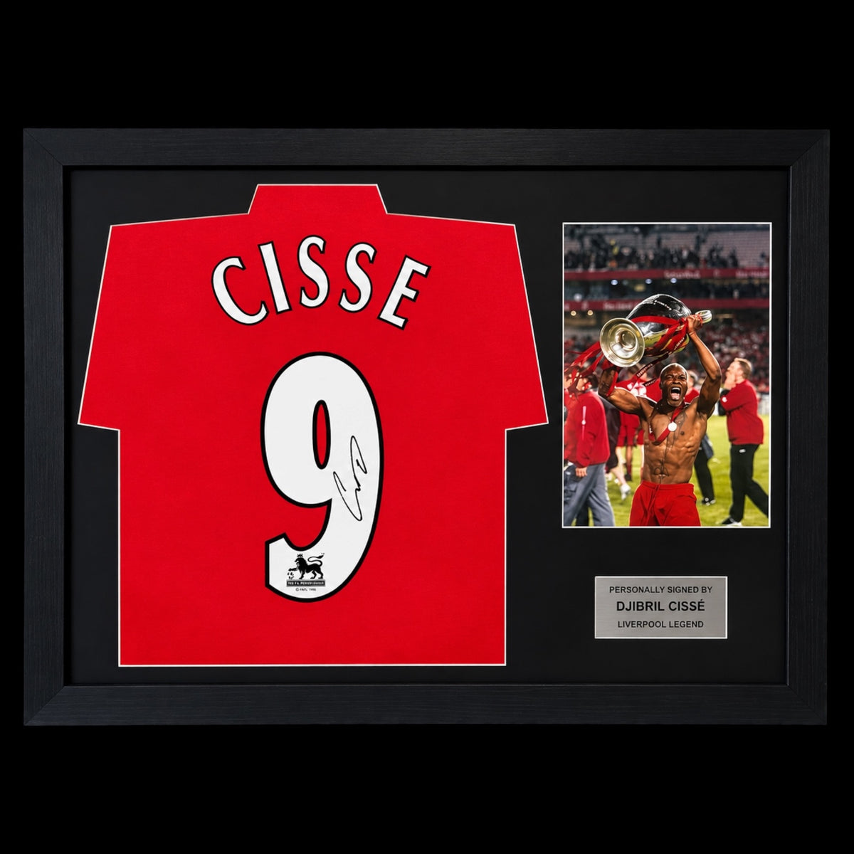 Djibril Cisse Liverpool FC Hand Signed FRAMED Display