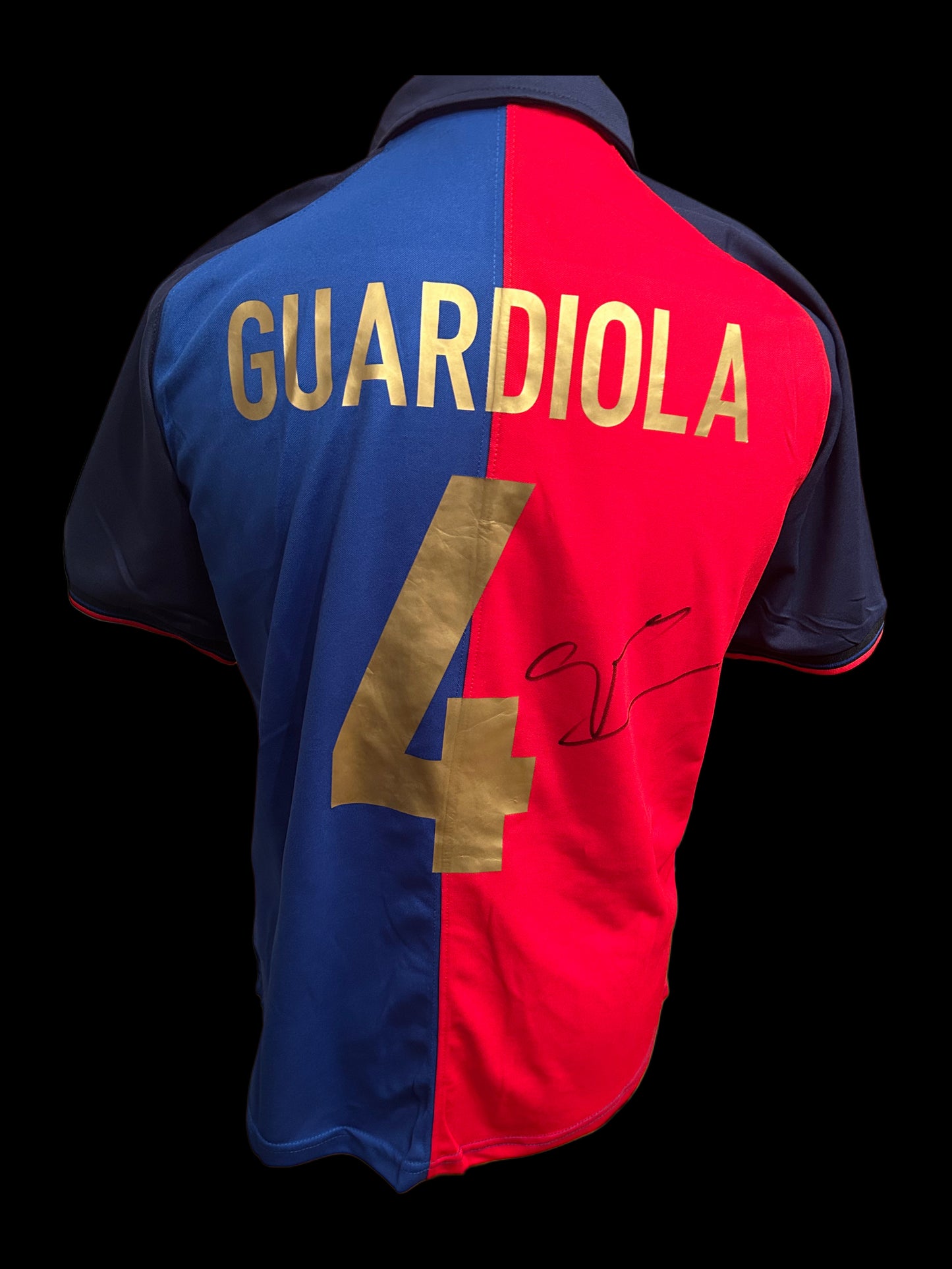 Pep Guardiola Barcelona 1999-00 Retro Hand Signed Home Shirt