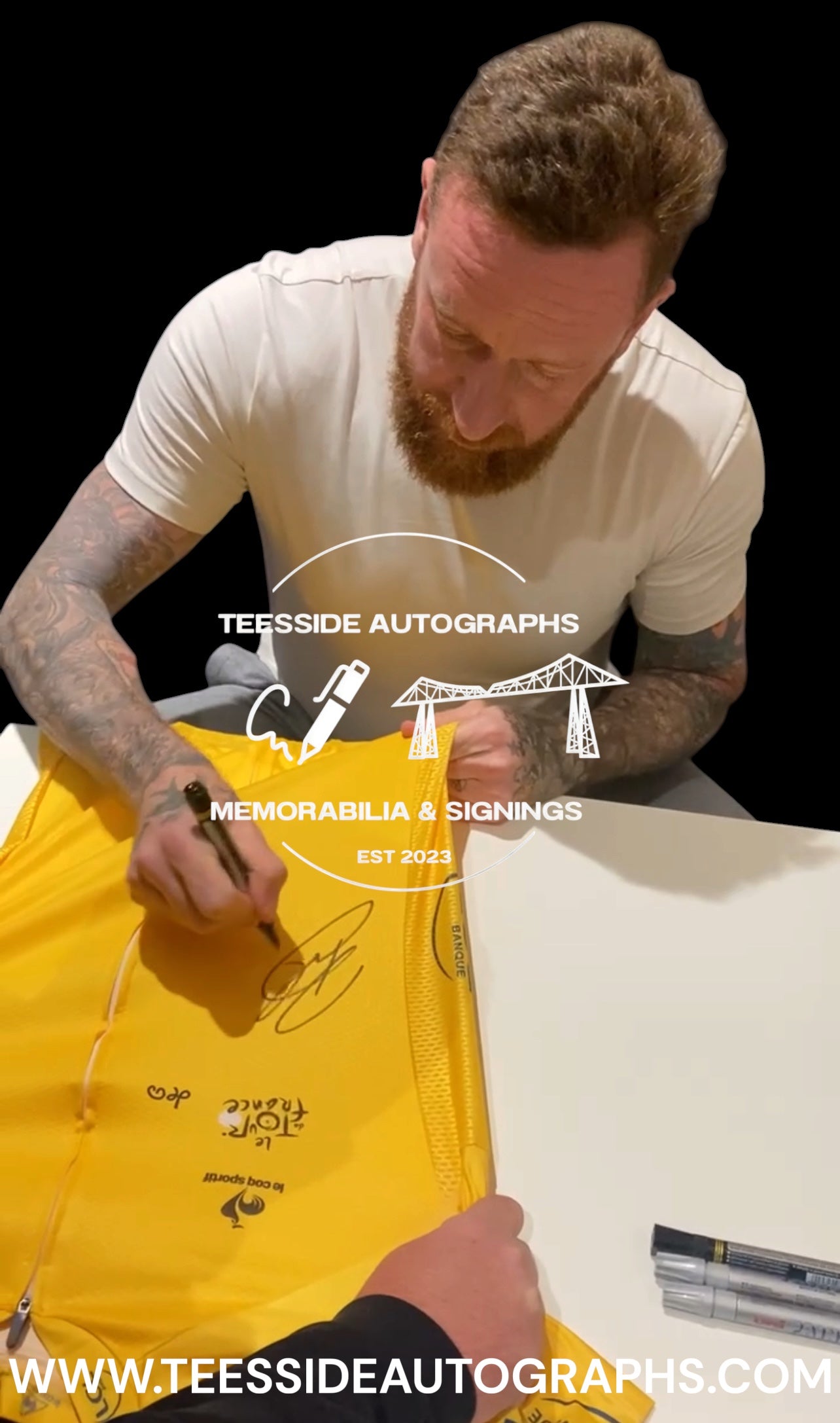 Bradley Wiggins Winning 2012 Tour De France Hand Signed Yellow Jersey.