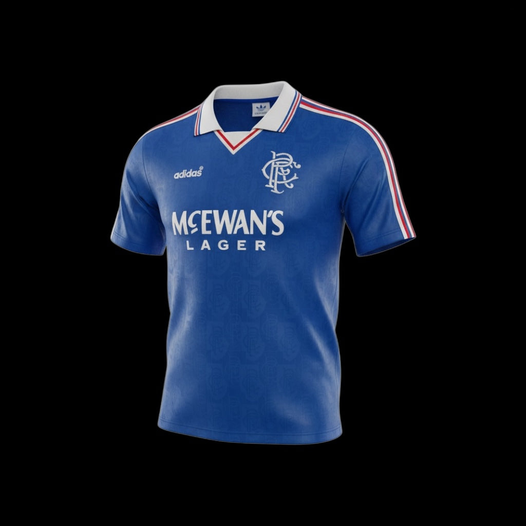 Stuart McCall Rangers 1996-97 Hand Signed Retro Home Shirt