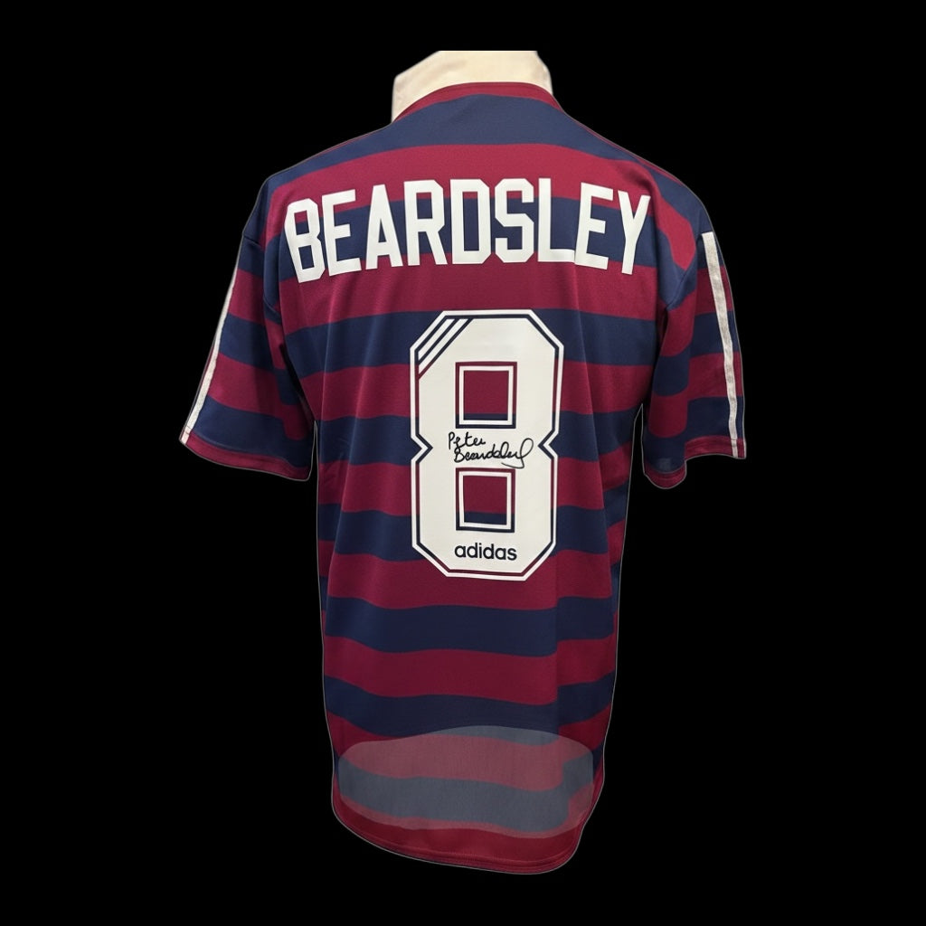 Peter Beardsley Newcastle United 1995-96 The Entertainers Hand Signed Away Shirt