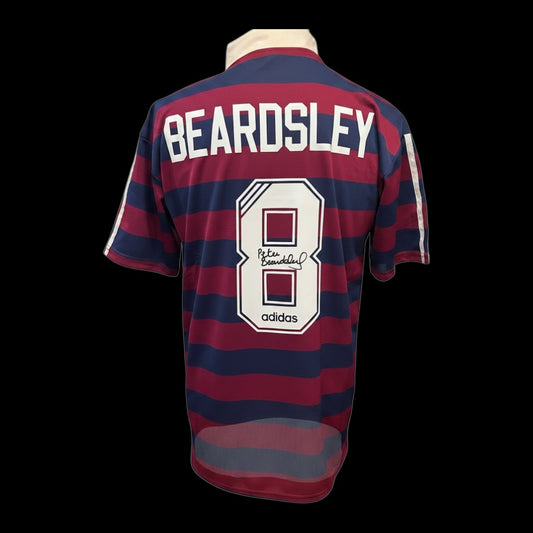 Peter Beardsley Newcastle United 1995-96 The Entertainers Hand Signed Away Shirt