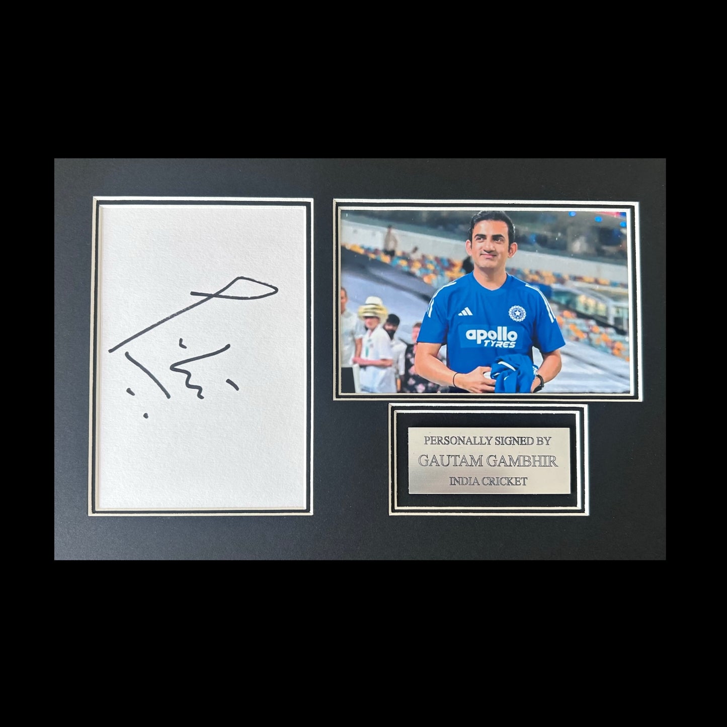 Gautam Gambhir India Cricket Hand Signed Mount Display