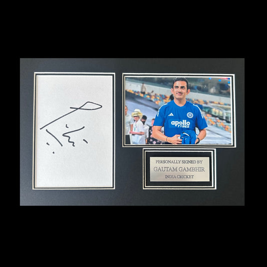 Gautam Gambhir India Cricket Hand Signed Mount Display