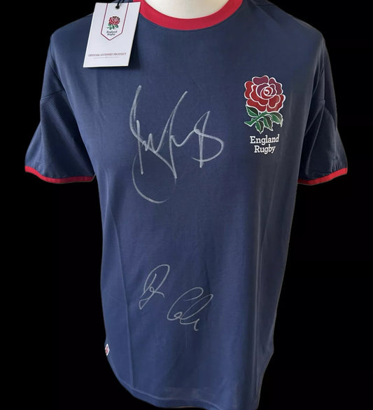 Dan Coles & Ben Youngs Hand Signed England Rugby Shirt