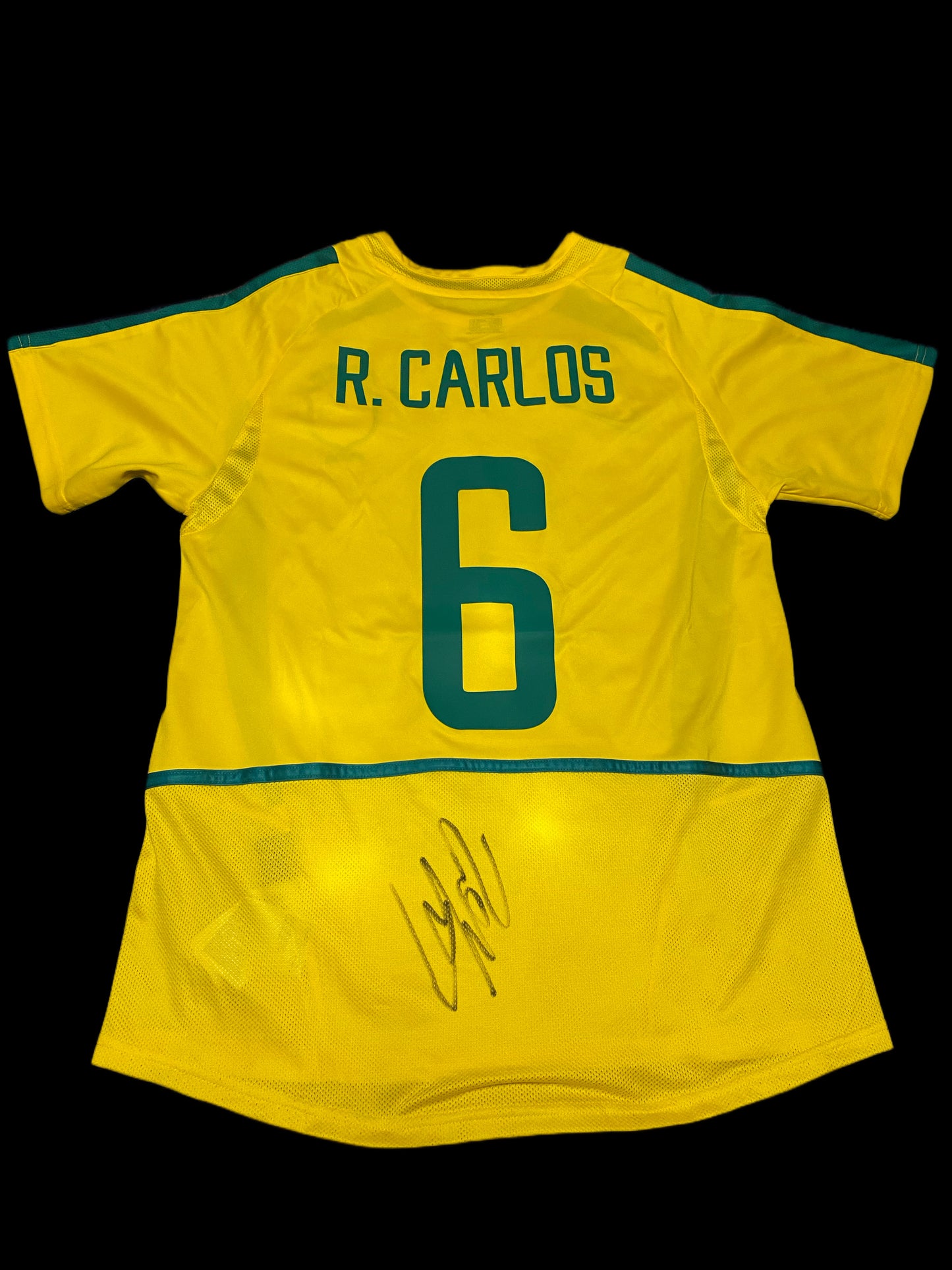 Roberto Carlos Brazil 2002 Hand Signed Home Shirt 2