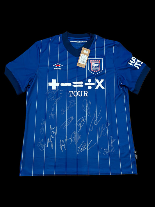 Ipswich Town 2024-25 Squad Hand Signed Home Shirt