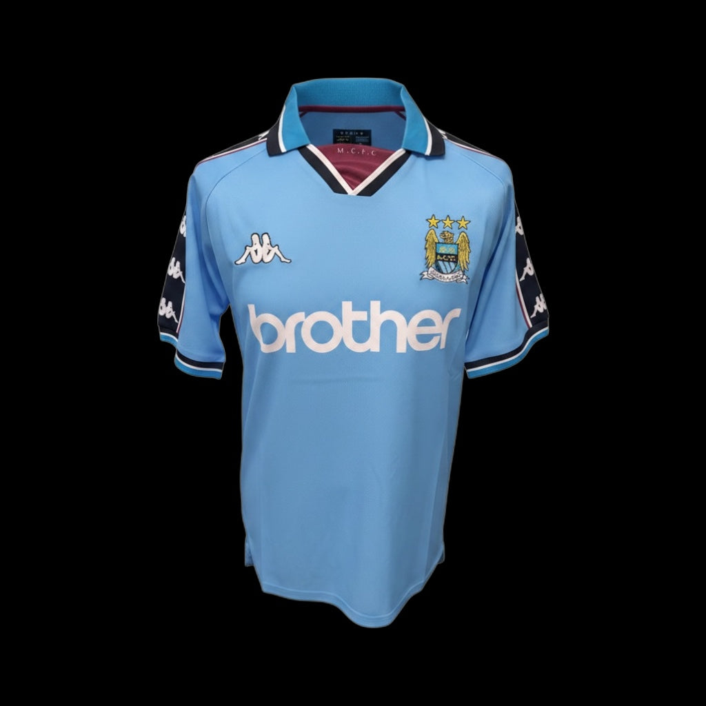 Peter Beardsley Manchester City Retro 1998 Hand Signed Shirt