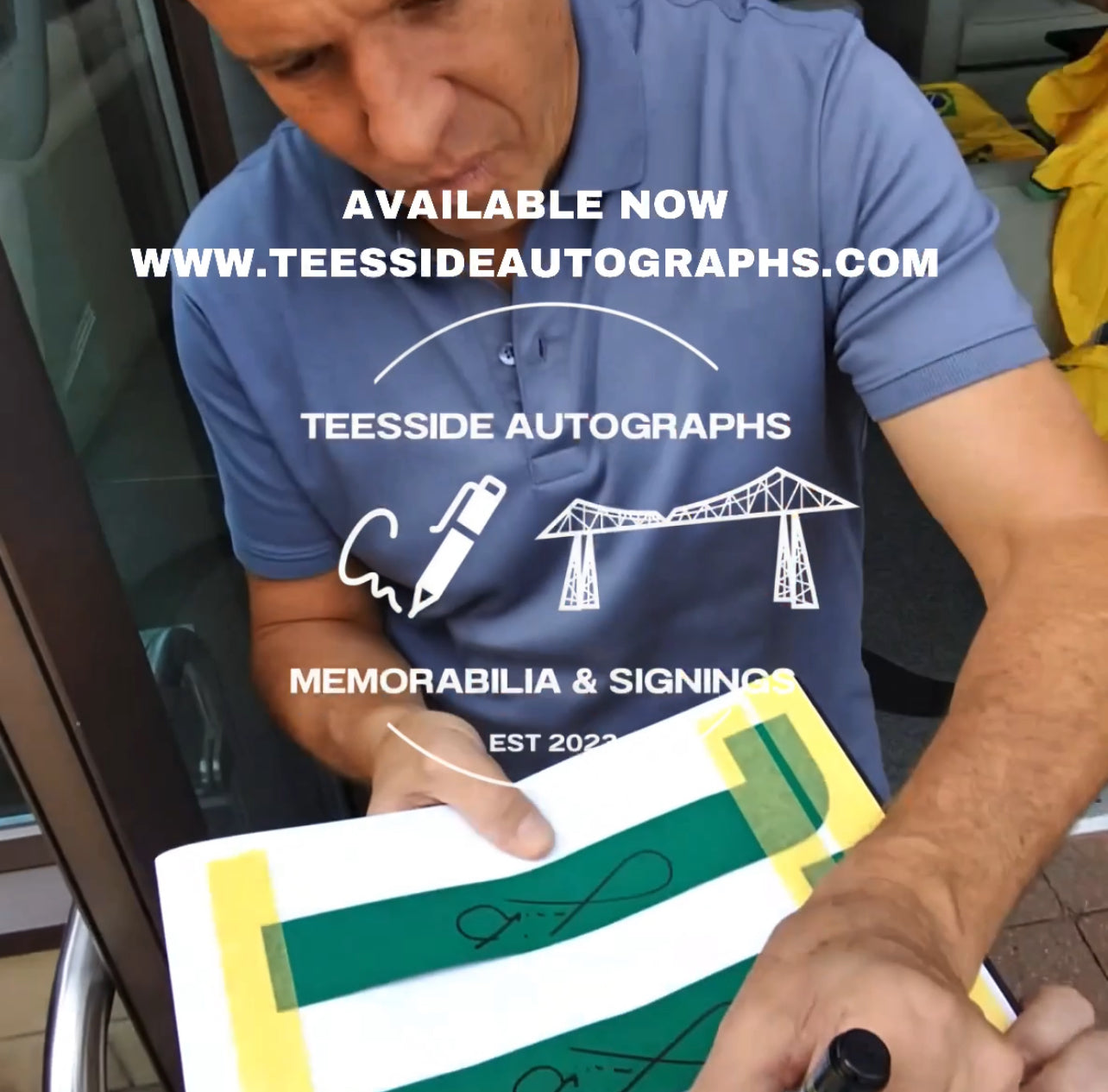 Juninho Paulista Brazil World Cup Winners 2002 Hand Signed Shirt 2