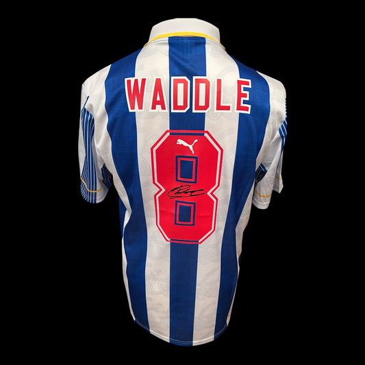 Chris Waddle Sheffield Wednesday 1993-95 Hand Signed Home Shirt PRIVATE SIGNING
