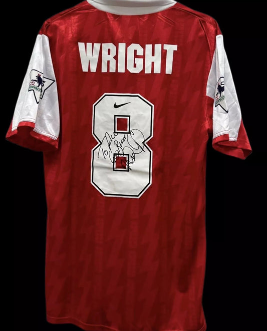 Ian Wright Hand Signed Arsenal Retro 1994-95 Home Shirt 1