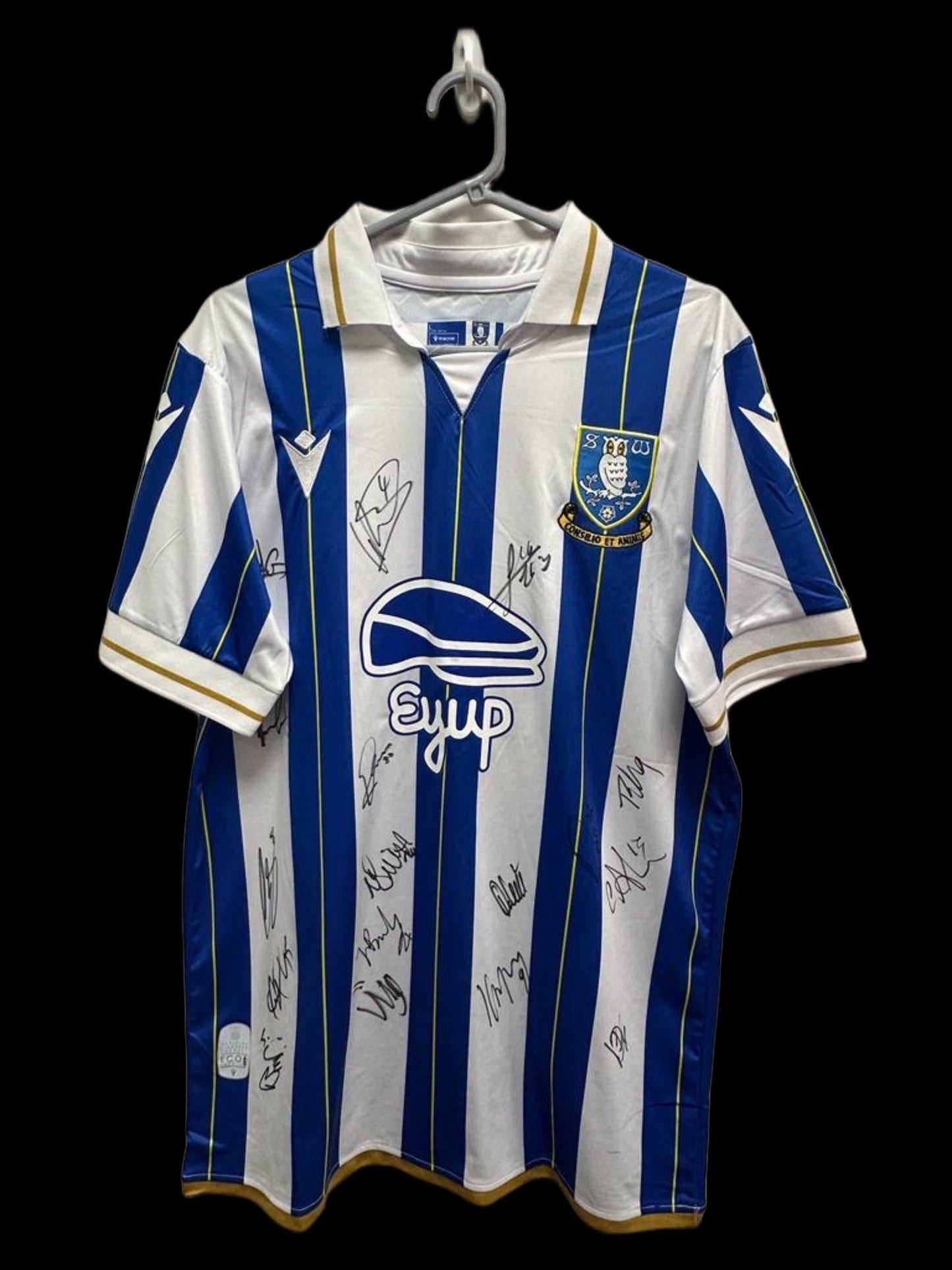 Sheffield Wednesday Hand Signed Squad Home Shirt 2023-24.