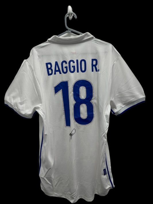 Robert Baggio Italy Nike 1998 99 Hand Signed Away Shirt.