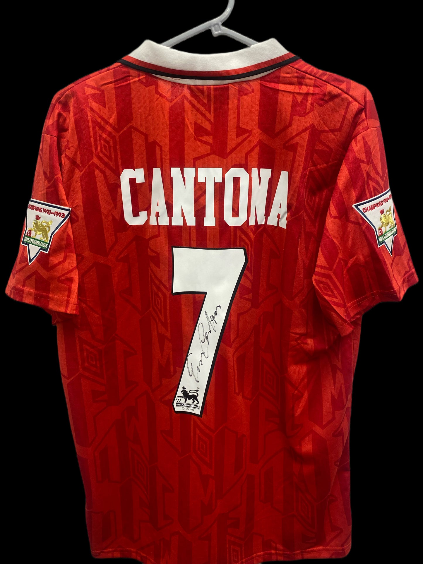 Eric Cantona Hand Signed Manchester United Home Shirt