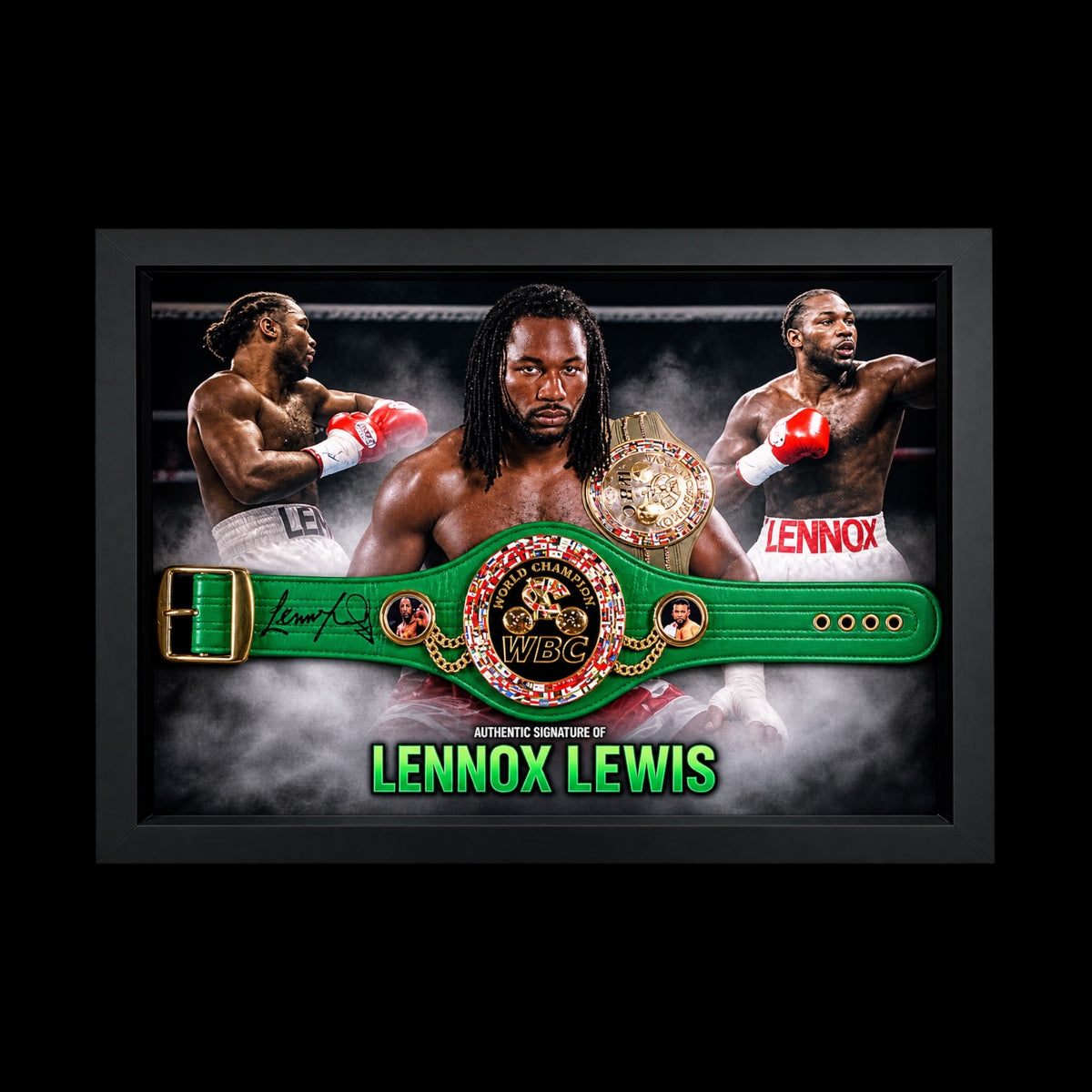 Lennox Lewis Hand Signed FRAMED WBC Mini Championship Belt