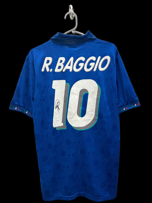 Robert Baggio Italy 1994 USA World Cup Hand Signed Home Shirt.